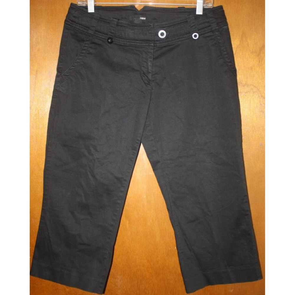 H&M Women's Black Capris Sz 10 Summer Casual EUC